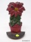 (RFRT) RED DAISY IN A RED POT, CAST IRON DOOR STOP. MEASURES 8