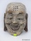 (RFRT) WOODEN BUDDHA HEAD; HAND CARVED, WOODEN, WALL HANGING LONG EAR BUDDHA HEAD MASK. MEASURES 8