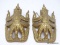 (RFRT) PAIR OF CAST IRON GARUDA WALL DECOR; 2 PIECE LOT OF GOLD PAINTED, CAST IRON, WALL HANGING