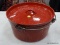 (RFRT) STANSPORT, RED WITH WHITE SPECKLE, LARGE DUTCH OVEN. MEASURES 6.75