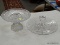 (RFRT) PAIR OF GLASS DESSERT PLATES; 2 PIECE LOT TO INCLUDE A CUT CRYSTAL CAKE PLATE WITH GEOMETRIC