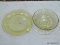 (RFRT) YELLOW DEPRESSION GLASS DISHES; 2 PIECE LOT TO INCLUDE AN 8.5