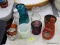 (RFRT) TABLE LOT OF VASES, A GLASS INSULATOR, AND ORIENTAL FIGURINES; 8 PIECE LOT TO INCLUDE AN AQUA