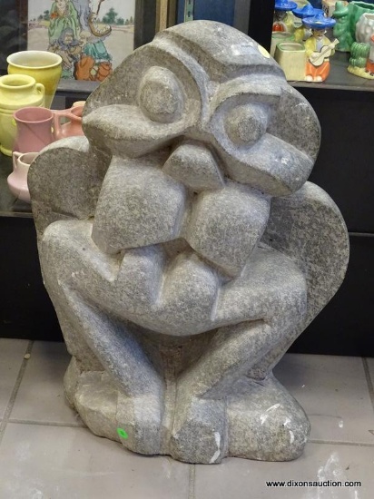 (RFRT) STONE SCULPTURE. MEASURES 19.5" X 10.5" X 27".