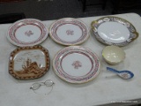 (RFRT) LOT OF ASSORTED CHINA; 7 PIECE LOT TO INCLUDE AN ORIENTAL PORCELAIN SOUP SPOON, A LENOX CREAM