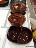 (TABLES) LOT OF MARCREST OVENPROOF STONEWARE; 5 PIECE LOT TO INCLUDE A SMALL BOWL, A DIVIDED SERVING