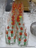 (TABLES) SET OF DRINKING GLASSES; 20 PIECE LOT TO INCLUDE 5 ROCKS GLASSES, 8 SHORTER WATER GLASSES,
