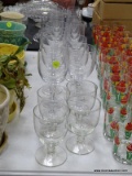 (TABLES) LOT OF ASSORTED CRYSTAL DRINKING GLASSES; 18 PIECE LOT TO INCLUDE A SET OF 5 TALL WATER