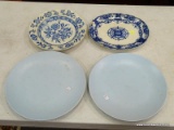 (TABLES) LOT OF ASSORTED CHINA; 4 PIECE LOT TO INCLUDE A WESTBOURNE ENGLAND BLUE AND WHITE