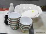 (TABLES) LOT OF ASSORTED CHINA AND A SAND DOLLAR; 16 PIECE LOT TO INCLUDE 9 ORIENTAL HAND PAINTED