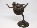 (RFRT) DECO STATUE; ANTIQUE ART DECO METAL STATUE OF THE BALLERINA- LOOKS TO BE A REPAIR TO THE LEG