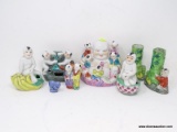 (RFRT) MISC.. ORIENTAL FIGURAL PIECES; LOT OF PORCELAIN ORIENTAL FIGURAL PIECES- PR. OF BUD VASES-