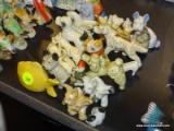 (RFRT) LOT OF ANIMAL FIGURINES; 19 MINIATURE PORCELAIN ANIMAL FIGURINES- SMALLEST- 1 IN H AND