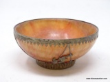(RFRT) HARDSTONE BOWL; HARDSTONE CARVED BOWL WITH POSSIBLE SILVER OVERLAY WITH DRAGONS- 4.5 IN DIA