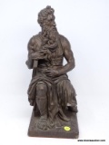 (RFRT) THE HORNS OF MOSES BRONZE STATUE IMITATING THE ORIGINAL WORKS BY MICHAELANGELO. DEPICTS MOSES