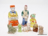 (RFRT) LOT OF VINTAGE PORCELAIN FIGURINES; 8 PIECE LOT TO INCLUDE A SMALL GREEN BIRD, AN ORIENTAL