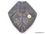 (RFRT) METAL ASH TRAY/TRINKET DISH/SOAP DISH OF A GOD LIKE FACE CREATING WIND BY BLOWING. SITS ON