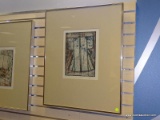 (RFRT) 1 IN A SET OF 3 ABSTRACT, FRAMED ARTIST PRINTS - 1ST IN SERIES; DEPICTS A GREEN COLORED ROBE