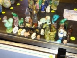 (RFRT) LOT OF ASSORTED ANIMAL FIGURINES; 35+ FIGURINES TO INCLUDE AN ONYX BEAR HOLDING A FISH IN HIS