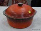 (RFRT) CLUB ALUMINUM, LIDDED POT WITH A RED COLOR. MEASURES 6