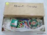 (RFRT) BOX LOT OF CHRISTMAS ORNAMENTS; LOT TO INCLUDE A HEXAGONAL BEADED ORNAMENT, A SPOOL ORNAMENT,