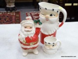 (RFRT) LOT OF SANTA DISHES; 3 PIECE LOT TO INCLUDE A SANTA COIN BANK, A SMALL SANTA TEA CUP, AND A