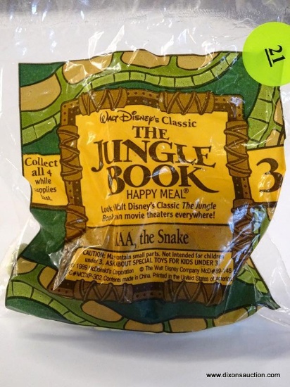1989 KAA, THE SNAKE HAPPY MEAL TOY # 4 OF 4 FROM THE THE JUNGLE BOOK SERIES. MCD #89-146. NEW IN