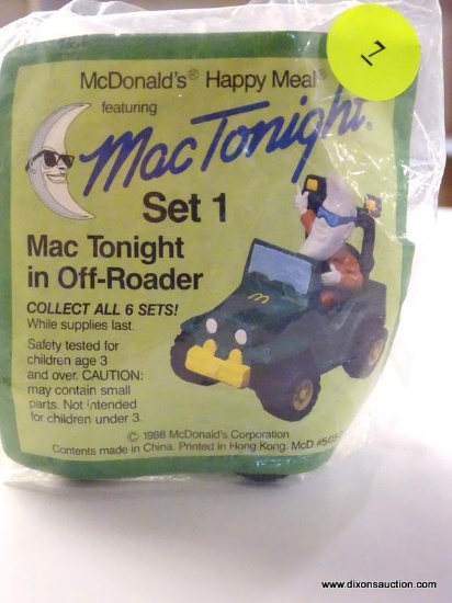 1988 MAC TONIGHT IN OFF-ROADER HAPPY MEAL TOY SET 1 OF 6 FROM THE MAC TONIGHT SERIES. MCD #5050-47.