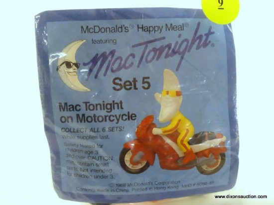 1988 MAC TONIGHT ON MOTORCYCLE HAPPY MEAL TOY SET 5 OF 6 FROM THE MAC TONIGHT SERIES. MCD #5050-35.