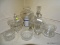 (KITCHEN) LOT OF ASSORTED GLASSWARE; 10 PIECE LOT TO INCLUDE A BONED GLASS BOWL, A CUT GLASS CUP