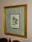 (MBED) FRAMED PRINT; FRAMED AND DOUBLE MATTED FLORAL PRINT IN GOLD FRAME- 19 IN X 22 IN