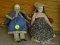 (DOLLRM) LOT OF PORCELAIN DOLLS; 2 PIECE LOT OF VINTAGE PORCELAIN DOLLS TO INCLUDE A GIRL IN A BLUE