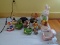 (BDRM2) LOT OF MUSIC BOXES AND MISC ITEMS; 14 PIECE LOT TO INCLUDE A CERAMIC CRIB PLANTER, A CERAMIC