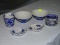 (LR) LOT OF ASSORTED BLUE AND WHITE CHINA; 11 PIECE LOT TO INCLUDE 6 COASTERS WITH DIFFERENT