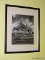 (BDRM2) FRAMED DOLPHIN PRINT; BLACK AND WHITE PRINT OF 2 DOLPHINS JUMPING OUT OF THE WATER. SITS IN