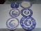 (LR) LOT OF ASSORTED BLUE AND WHITE CHINA PLATES; 6 PIECE LOT OF BLUE AND WHITE PORCELAIN PLATES TO