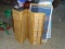 (GARAGE) LOT OF WOODEN SHUTTERS; 2 PIECE LOT TO INCLUDE A QUAD FOLDING WOODEN SHUTTER AND AN ABITIBI