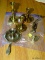 (FMR) BRASS LOT; LOT INCLUDES- 4 MISCELL, SIZE AND SHAPED CANDLEHOLDERS- TALLEST- 5 IN H AND 3 SWAN