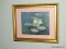 (FMR) FRAMED PRINT; FRAMED AND MATTED IMPRESSIONIST PRINT OF THE LILY PADS IN GOLD FRAME- 16 IN X 13