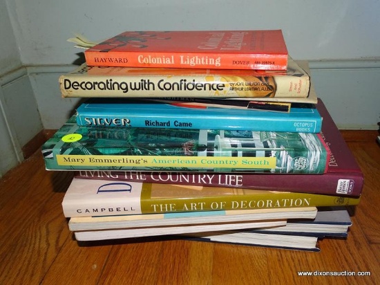 (FMR) BOOK LOT; MISCELL. LOT OF BOOKS INCLUDES DECORATING BOOKS- THE ART OF DECORATING, LIVING