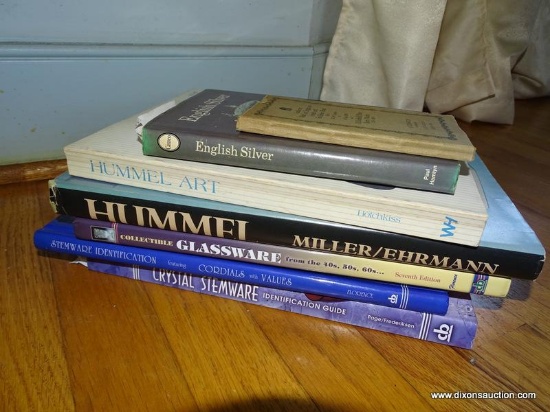 (FMR) BOOK LOT; MISCELL. LOT OF BOOKS TO INLCUDE- ENGLISH SIVER, 2 HUMMEL BOOKS, COLLECTIBLE