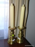 (LR) PAIR OF VIRGINIA METALCRAFTERS COLONIAL WILLIAMSBURG BRASS CANDLESTICKS; 2 PIECE SET OF 7.5