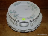 (KITCHEN) LOT OF ASSORTED CHINA; 10 PIECE LOT OF ASSORTED CHINA TO INCLUDE A SET OF 5 BLUE AND