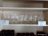 (KITCHEN) LOT OF ASORTED WINE GLASSES; 21 PIECE LOT TO INCLUDE 10 FLUTED CHAMPAGNE GLASSES AND 11