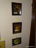 (MBED) 3 FRAMED MINIATURES; PR. FRAMED MINATURES OF BOY AND GIRL IN GRAIN PAINTED FRAMES- 5 IN X 6