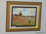 (FMR) FRAMED PRINT; FRAMED AND MATTED IMPRESSIONIST PRINT IN GOLD FRAME- 16 IN X 13 IN