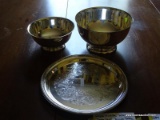 (DR) SILVERPLATE LOT; 3 PC. SILVERPLATE LOT CONSISTING OF SHERIDAN PUNCH BOWL- 9.5 IN DIA X 6 IN H,