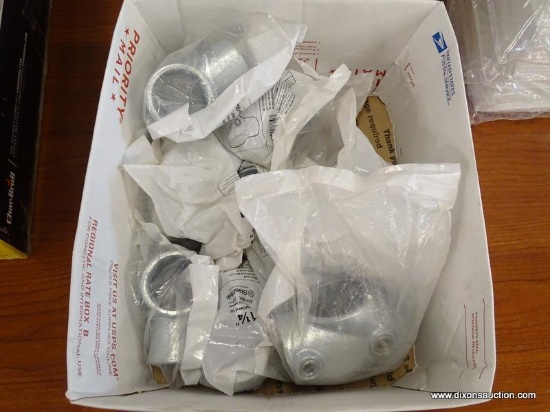 (RWALL) LOT OF ASSORTED GALVANIZED STEEL PIPE FITTINGS; 9 PIECE LOT TO INCLUDE [4] 1-1/4" INTERNAL