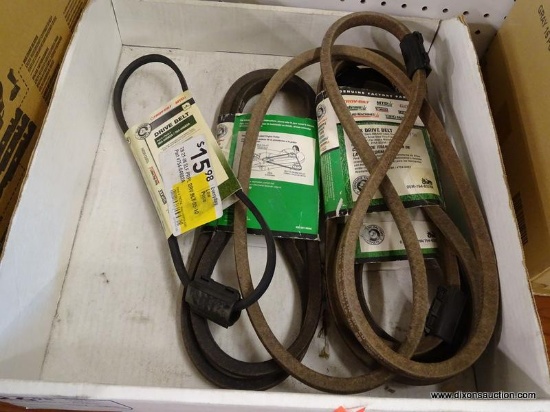 (RWALL) LOT OF DECK DRIVE BELTS; 5 PIECE LOT TO INCLUDE 4 GENUINE FACTORY PARTS 38" DECK DRIVE BELTS