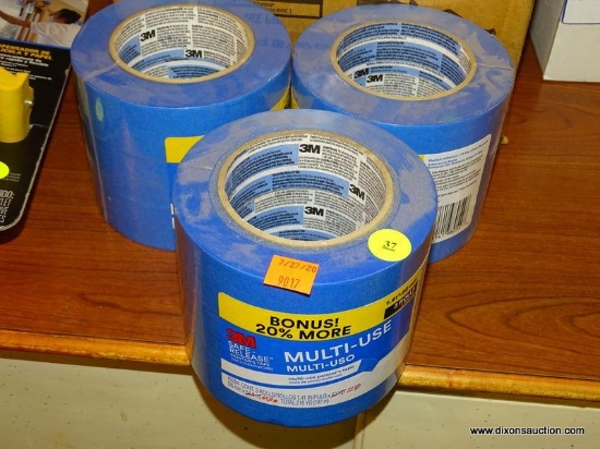 (RWALL) LOT OF 3M 1.41" MULTI-USE PAINTERS TAPE ROLLS; INCLUDES 3 PACKS WITH [3] 72 YARD ROLLS IN